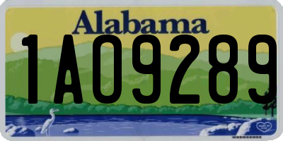 AL license plate 1AO9289