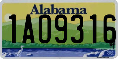 AL license plate 1AO9316