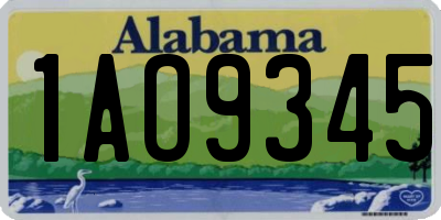 AL license plate 1AO9345