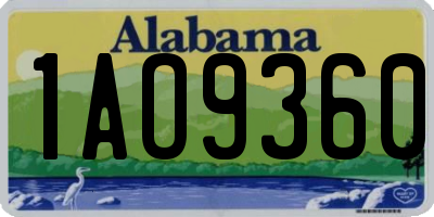 AL license plate 1AO9360