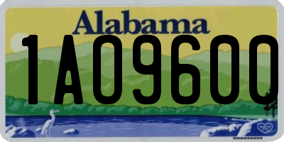 AL license plate 1AO9600