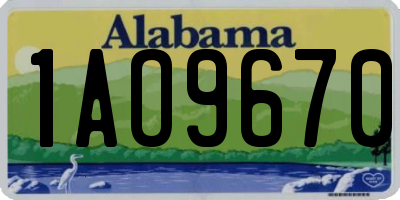 AL license plate 1AO9670