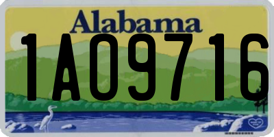 AL license plate 1AO9716