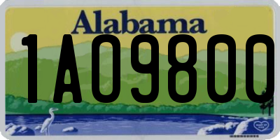 AL license plate 1AO9800