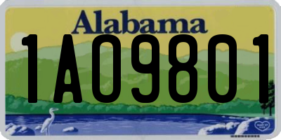AL license plate 1AO9801