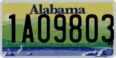 AL license plate 1AO9803