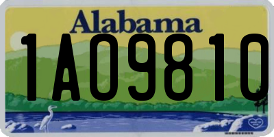 AL license plate 1AO9810