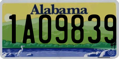 AL license plate 1AO9839