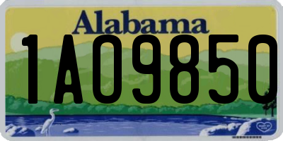 AL license plate 1AO9850