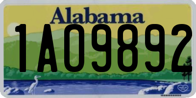 AL license plate 1AO9892