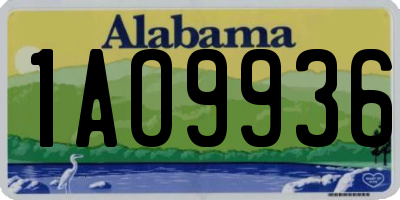AL license plate 1AO9936