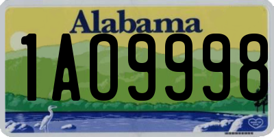 AL license plate 1AO9998