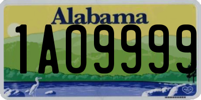 AL license plate 1AO9999