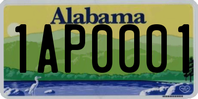 AL license plate 1AP0001