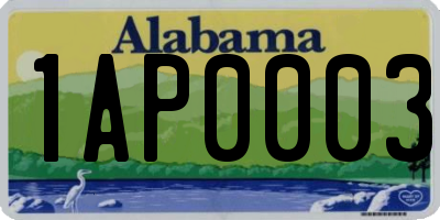 AL license plate 1AP0003