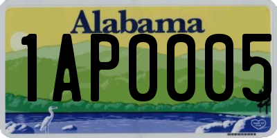 AL license plate 1AP0005
