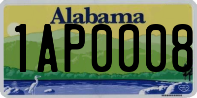 AL license plate 1AP0008