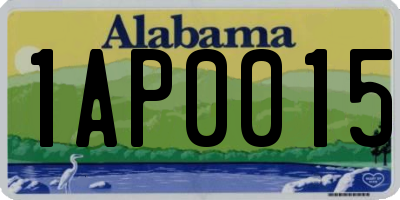 AL license plate 1AP0015