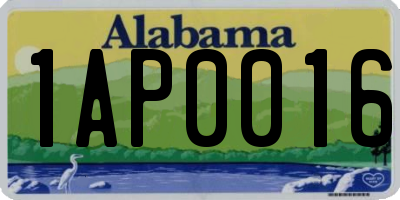 AL license plate 1AP0016