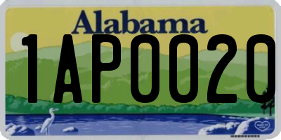 AL license plate 1AP0020