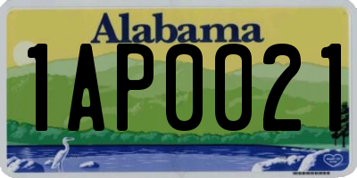 AL license plate 1AP0021