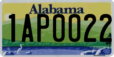 AL license plate 1AP0022