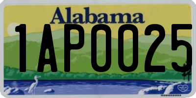 AL license plate 1AP0025