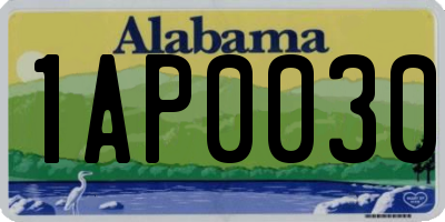 AL license plate 1AP0030