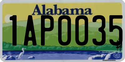 AL license plate 1AP0035