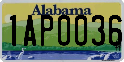 AL license plate 1AP0036