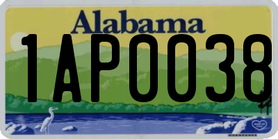 AL license plate 1AP0038