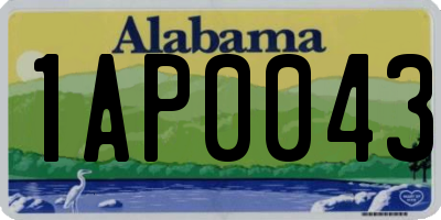 AL license plate 1AP0043
