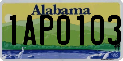 AL license plate 1AP0103