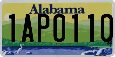 AL license plate 1AP0110
