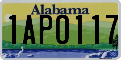 AL license plate 1AP0117