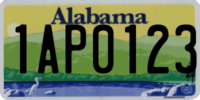 AL license plate 1AP0123
