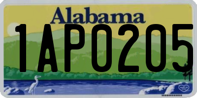 AL license plate 1AP0205
