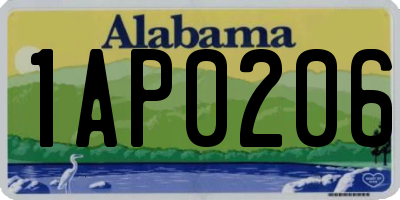 AL license plate 1AP0206