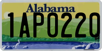 AL license plate 1AP0220