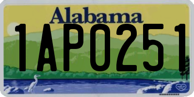 AL license plate 1AP0251