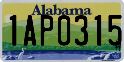 AL license plate 1AP0315