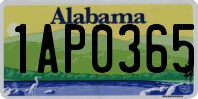 AL license plate 1AP0365