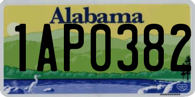 AL license plate 1AP0382