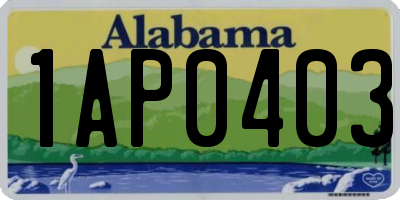 AL license plate 1AP0403