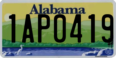 AL license plate 1AP0419