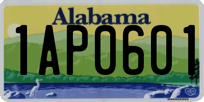 AL license plate 1AP0601