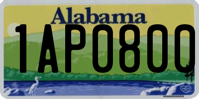 AL license plate 1AP0800
