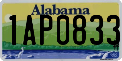 AL license plate 1AP0833