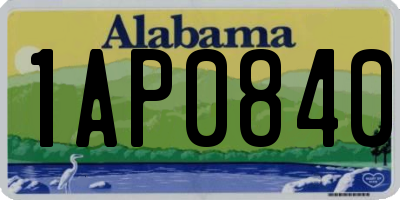 AL license plate 1AP0840