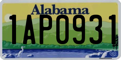 AL license plate 1AP0931